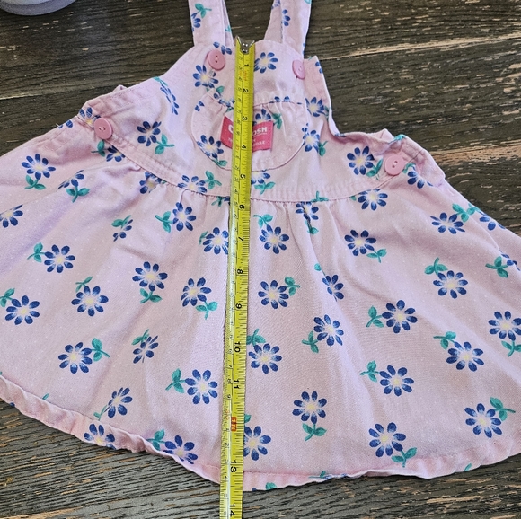 Vintage OshKosh B'Gosh Girls Flower Overall Dress Size 24m Made in USA - Picture 4 of 16